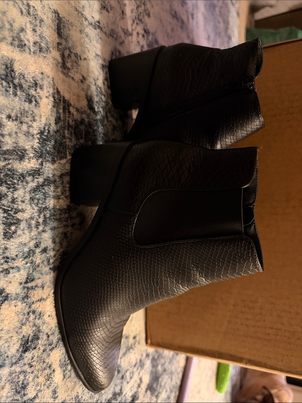 Black Textured Ankle Booties - Sleek Everyday Style